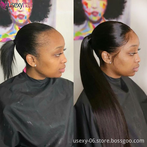 Factory Price 100% Human Hair Ponytail, Wholesale Human Hair Drawstring Ponytail, Human Hair Ponytail